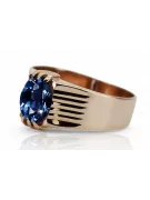 Sapyras Originalus 14k rožinio aukso vintage Žiedas Vintažinis stilius vrc007r